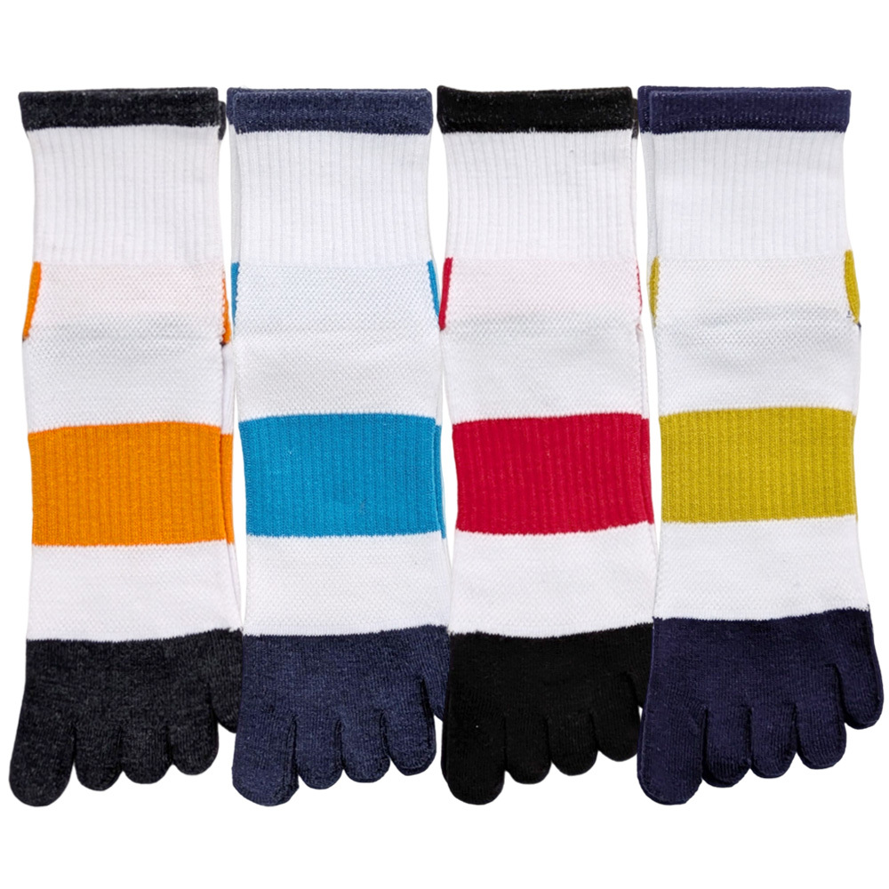 【年間定番】 紳士ミドル丈5本指ソックス　スポーツ柄B/かかと&サポート付き/甲メッシュ