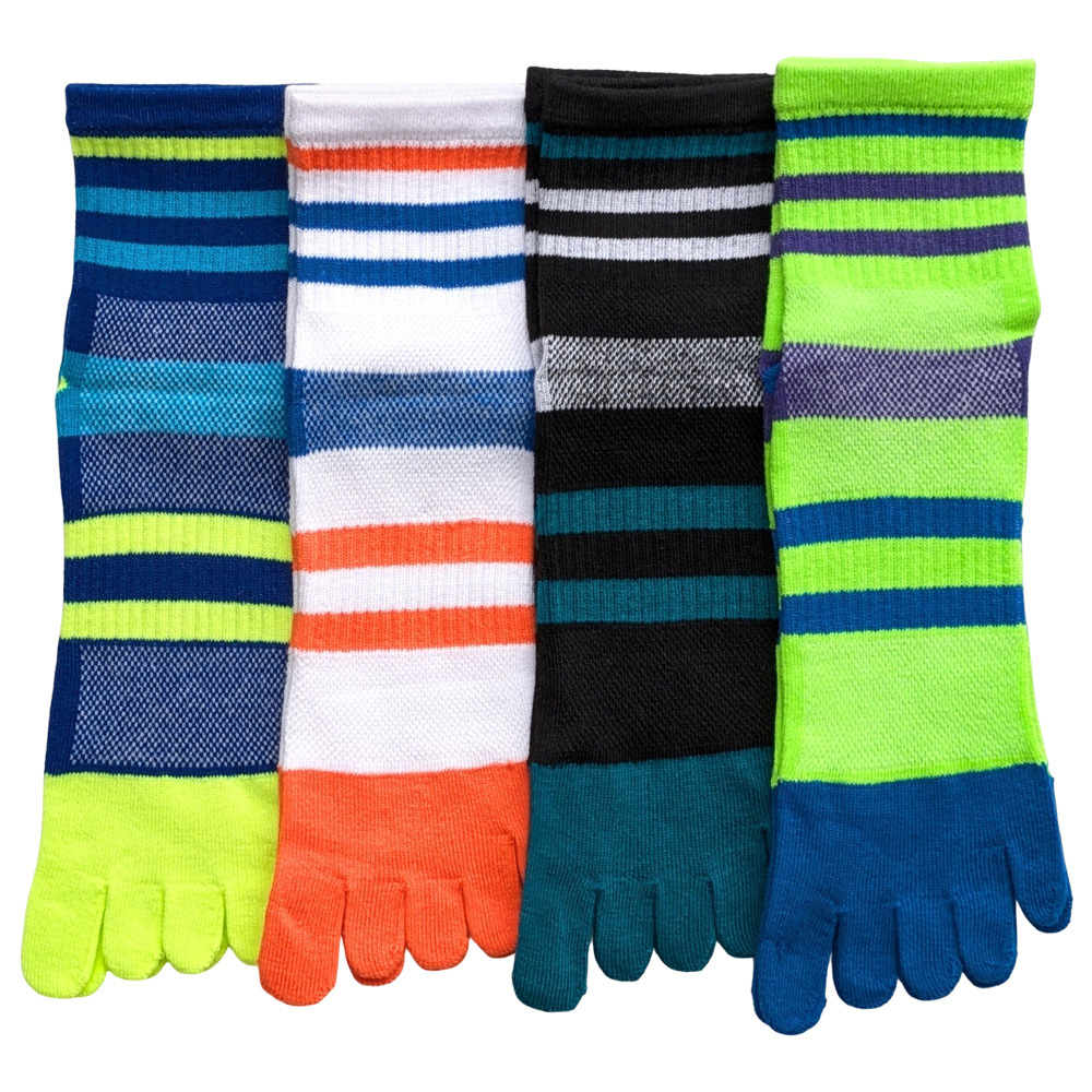 【年間定番】 紳士ミドル丈5本指ソックス　スポーツ柄C/2サイズ展開/かかと&サポート付き